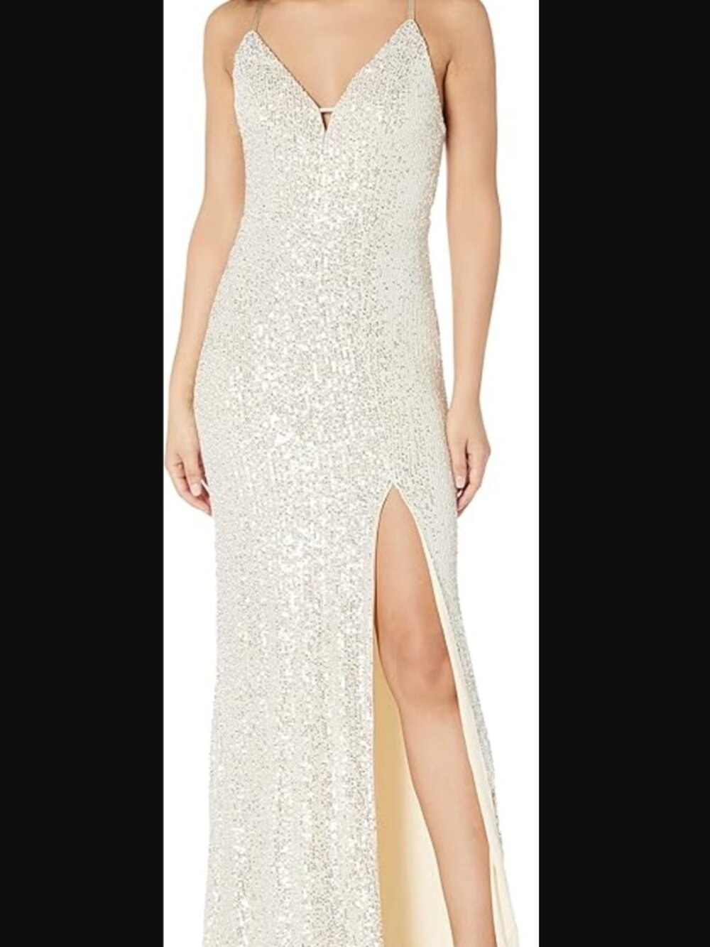 SPEECHLESS- Sequined Evening Dress with Split Front Dress- M- NWT